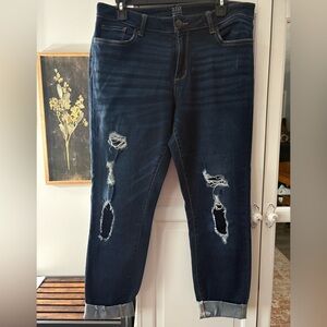 a.n.a Patched Distressed Blue Jeans
